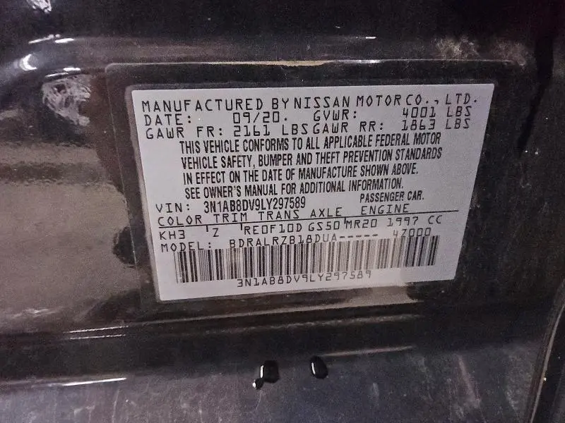 2020 NISSAN SENTRA SR  