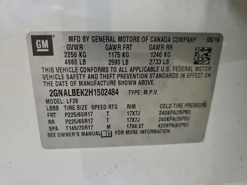 2017 CHEVROLET EQUINOX LS  