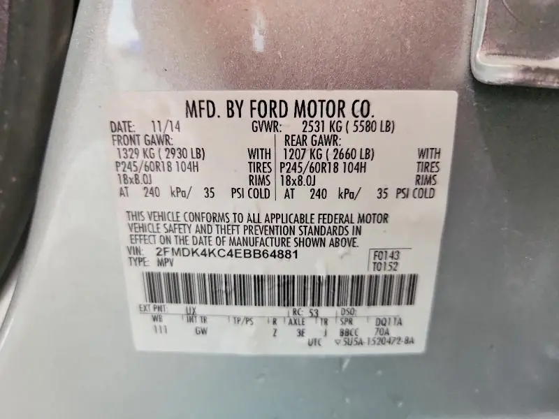 2014 FORD EDGE LIMITED  
