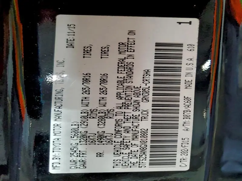 2016 TOYOTA TACOMA ACCESS CAB  