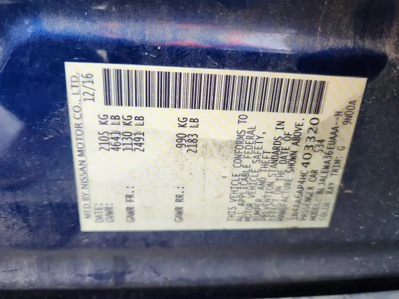 2017 NISSAN MAXIMA 3.5 SL  