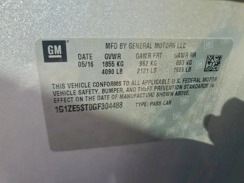 2016 CHEVROLET MALIBU LT  