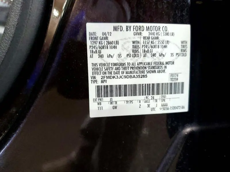 2013 FORD EDGE SEL  