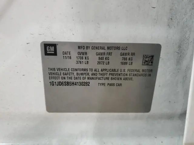 2017 CHEVROLET SONIC LT