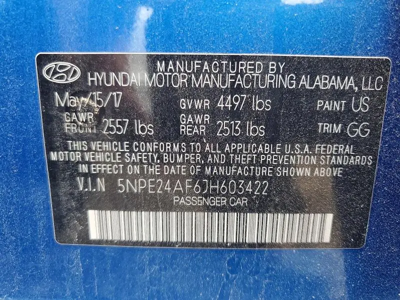2018 HYUNDAI SONATA SE  