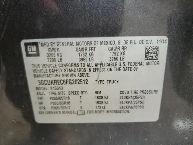 2015 CHEVROLET SILVERADO K1500 LT