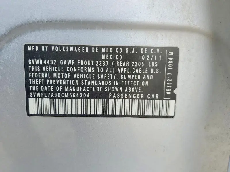 2012 VOLKSWAGEN JETTA TDI  