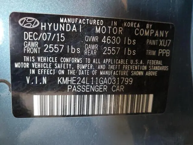 2016 HYUNDAI SONATA HYBRID  