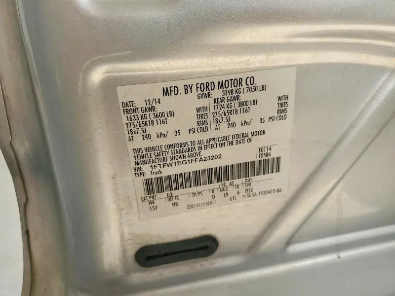 2015 FORD F150 SUPERCREW  
