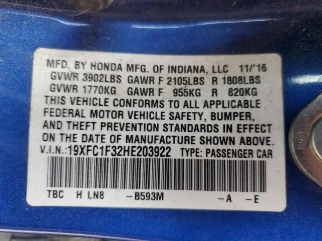 2017 HONDA CIVIC EX