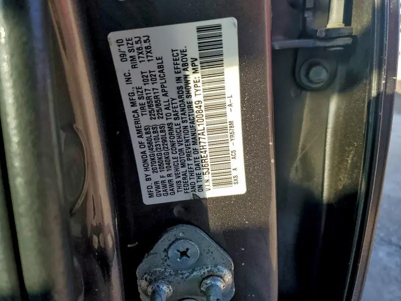 2010 HONDA CR-V EXL  