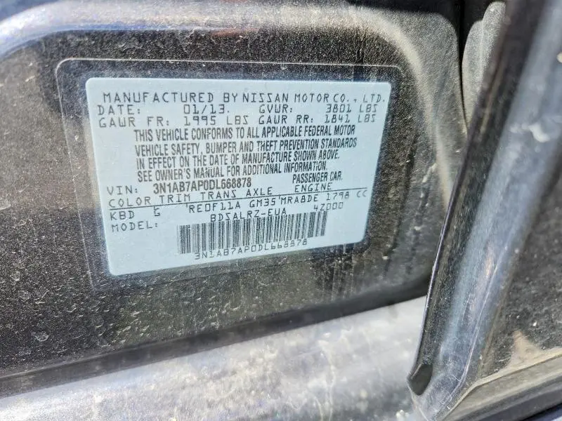 2013 NISSAN SENTRA S  