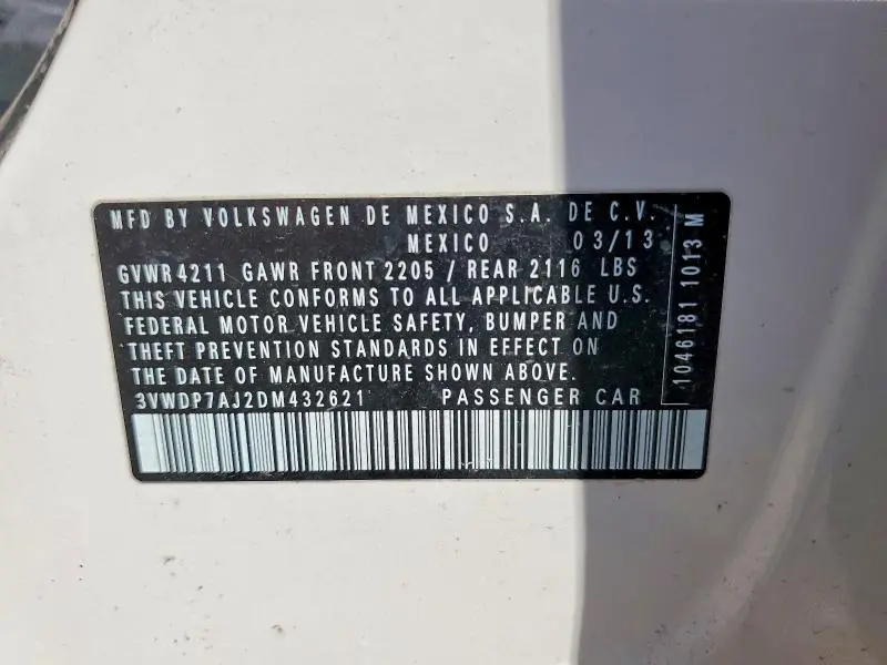 2013 VOLKSWAGEN JETTA SE  