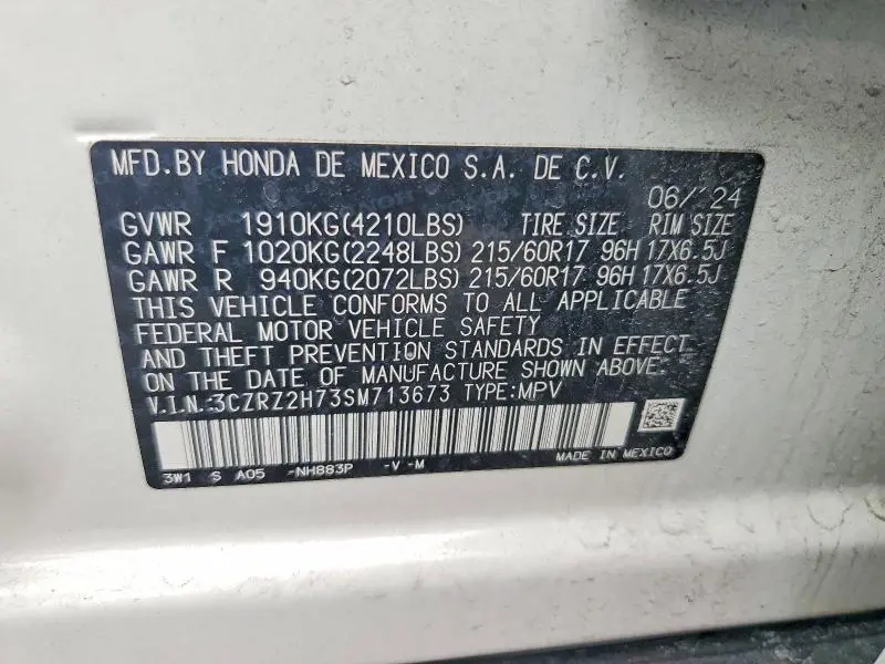 2025 HONDA HR-V EXL  