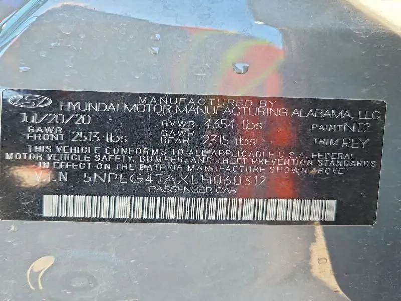2020 HYUNDAI SONATA SE  