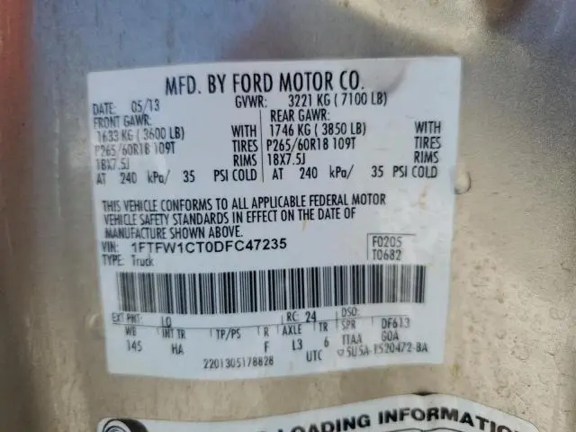 2013 FORD F150 SUPERCREW