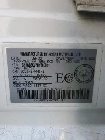 2022 NISSAN SENTRA SV  