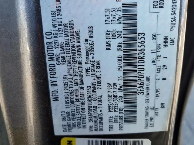 2013 FORD FUSION SE PHEV  