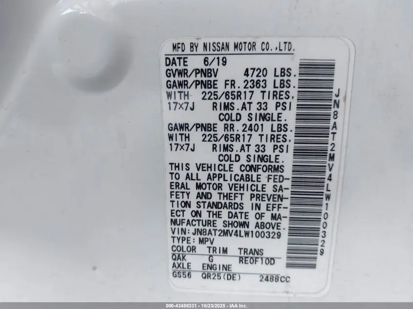 2020 NISSAN ROGUE SV INTELLIGENT AWD