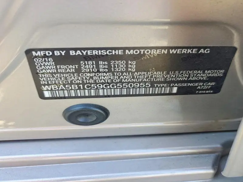 2016 BMW 535 I  