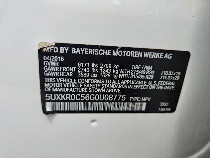 2016 BMW X5 XDRIVE35I  
