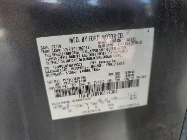 2018 FORD TAURUS SEL