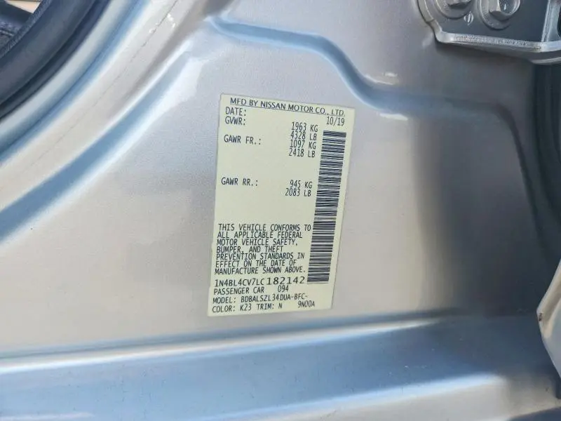 2020 NISSAN ALTIMA SR  