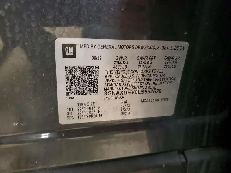 2020 CHEVROLET EQUINOX LT  