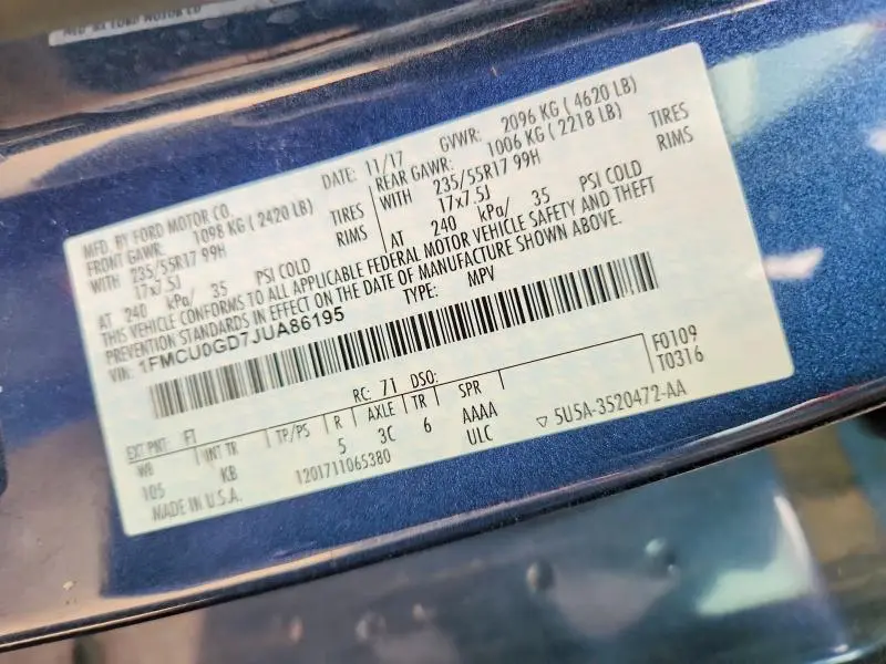 2018 FORD ESCAPE SE  