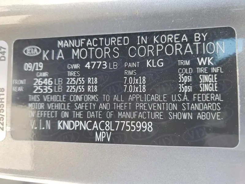 2020 KIA SPORTAGE EX  