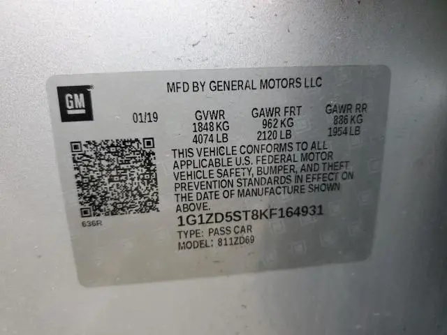 2019 CHEVROLET MALIBU LT  