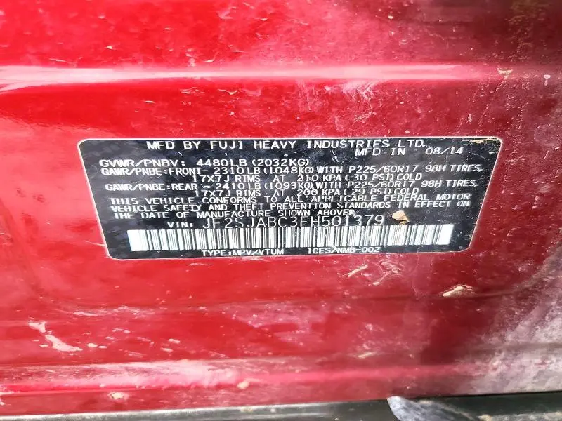 2015 SUBARU FORESTER 2.5I  