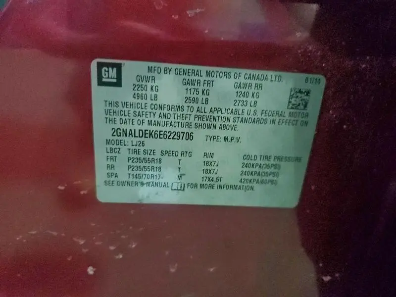 2014 CHEVROLET EQUINOX LTZ  