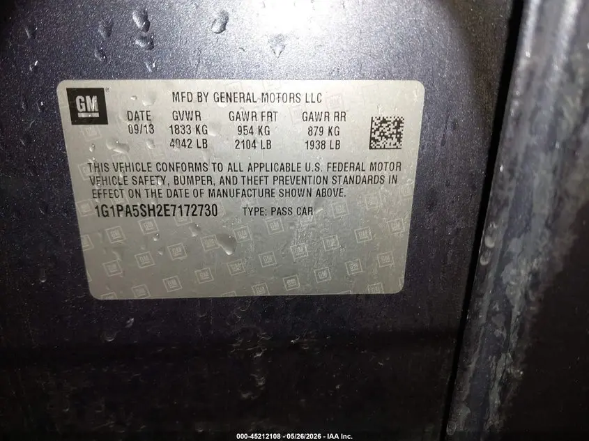 2014 CHEVROLET CRUZE LS AUTO