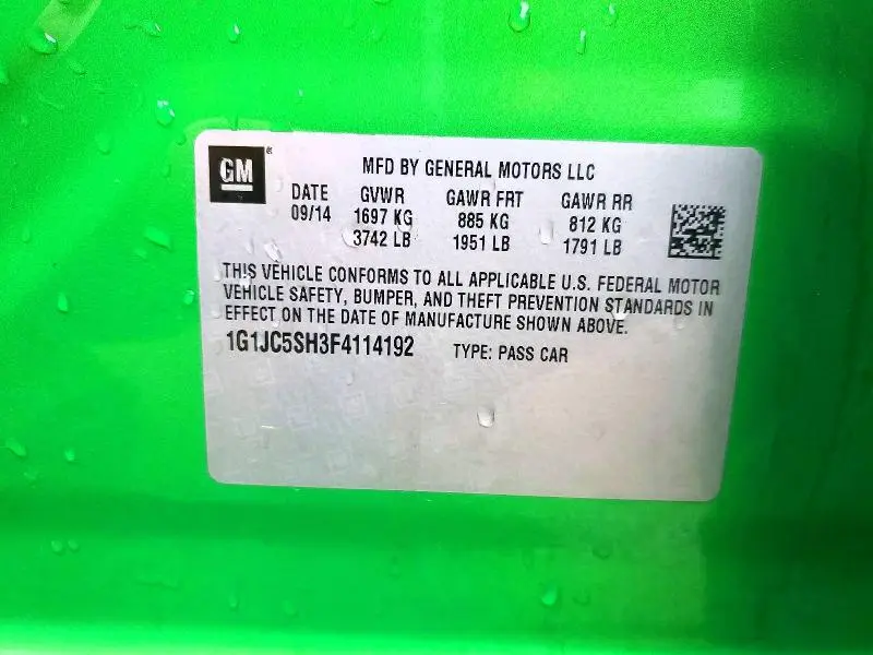 2015 CHEVROLET SONIC LT  