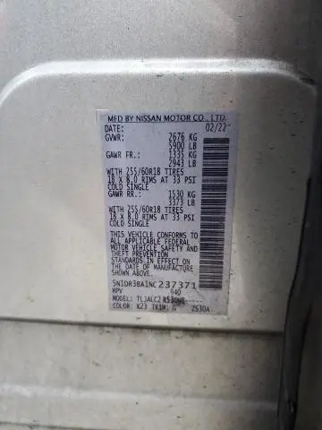2022 NISSAN PATHFINDER SV  