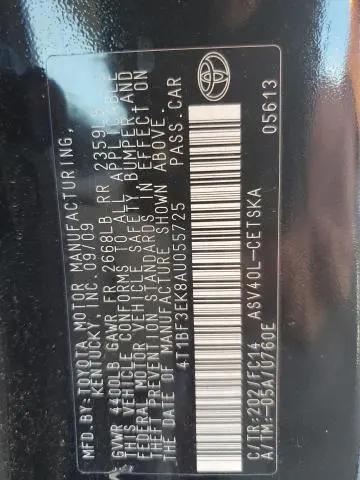 2010 TOYOTA CAMRY BASE  