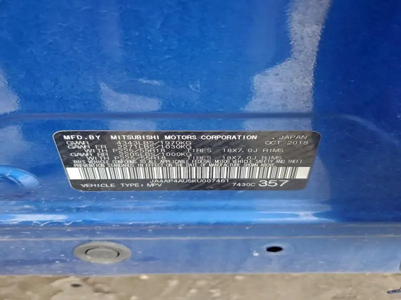 2019 MITSUBISHI OUTLANDER SPORT SE  