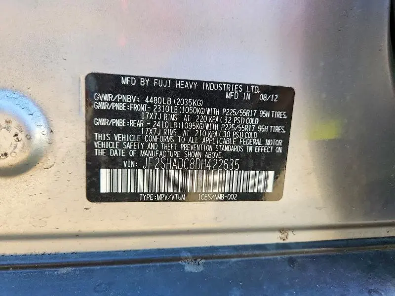 2013 SUBARU FORESTER 2.5X PREMIUM  