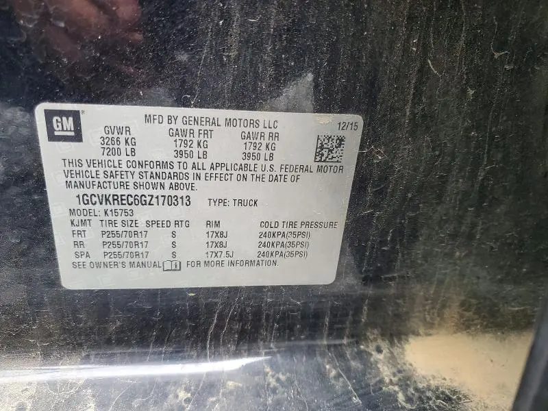 2016 CHEVROLET SILVERADO K1500 LT  