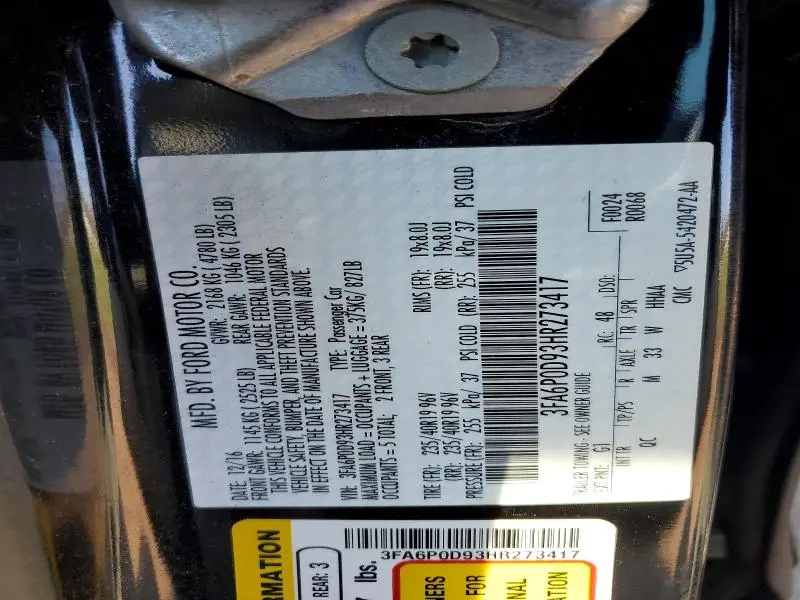 2017 FORD FUSION TITANIUM  