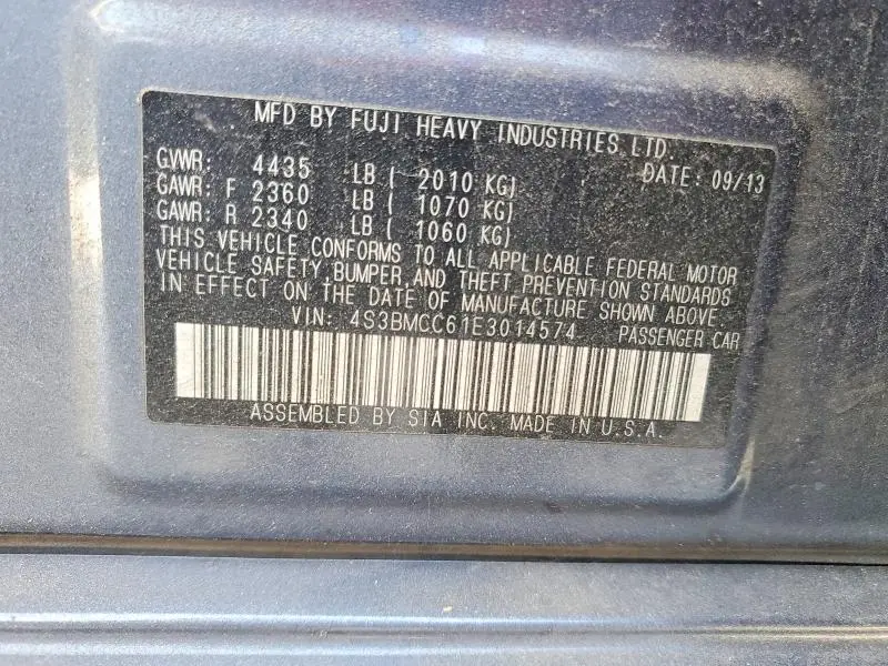 2014 SUBARU LEGACY 2.5I PREMIUM  