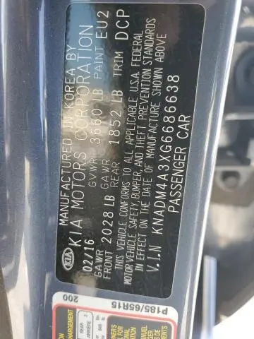 2016 KIA RIO LX