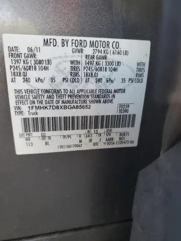 2011 FORD EXPLORER XLT  