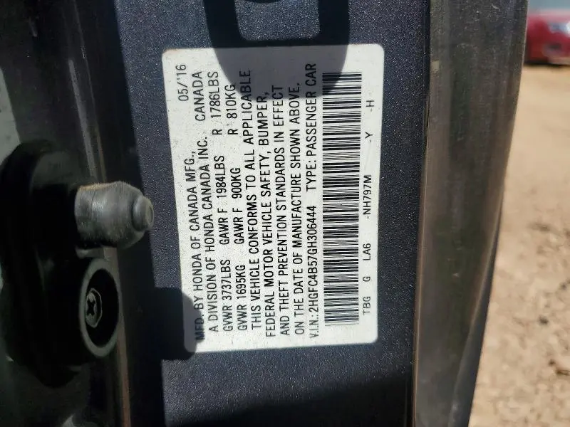 2016 HONDA CIVIC LX  