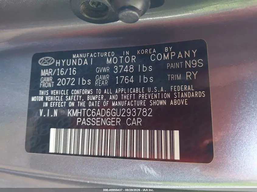 2016 HYUNDAI VELOSTER  