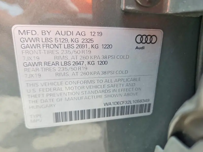 2020 AUDI Q3 PREMIUM S LINE  