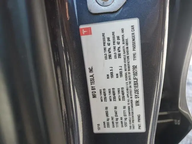 2018 TESLA MODEL 3   