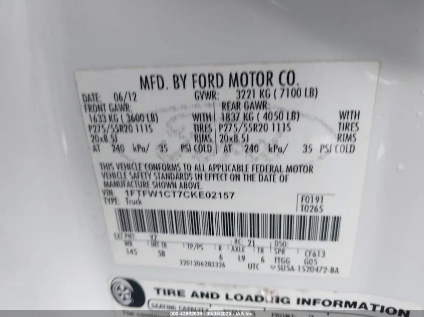 2012 FORD F-150 FX2