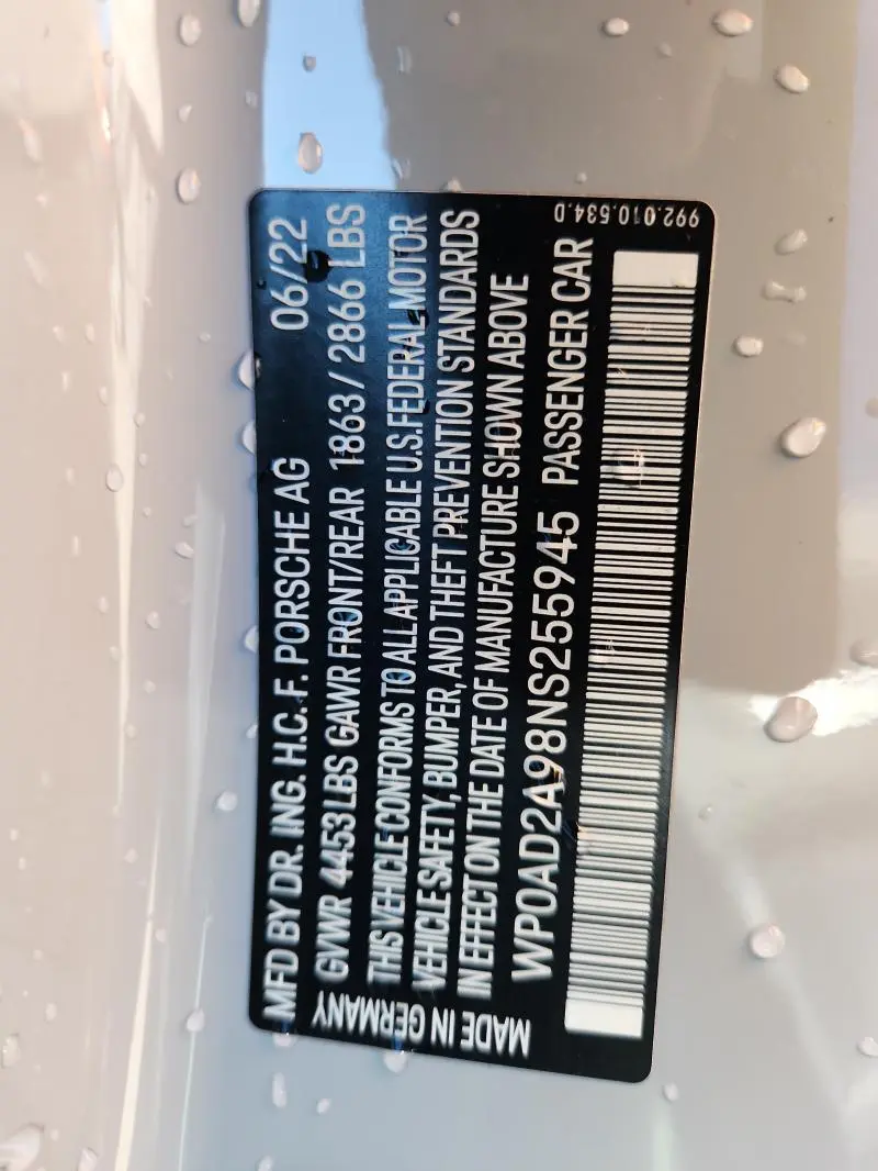 2022 PORSCHE 911 TURBO  